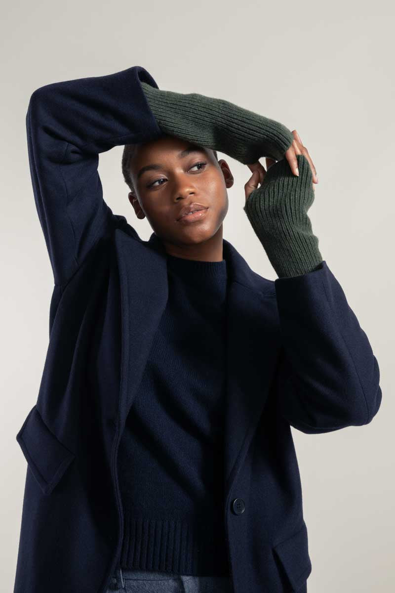 Manicotti Unisex Cashmere Rigenerato Ingrid Verde
