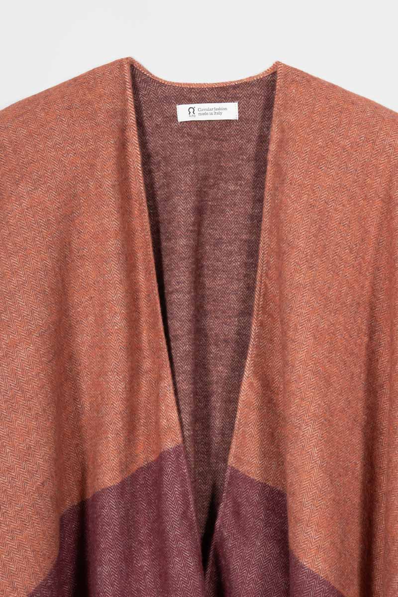 Mantella Poncho Donna Cotone Rigenerato Mila - Rifò Lab Moda circolare made in Italy