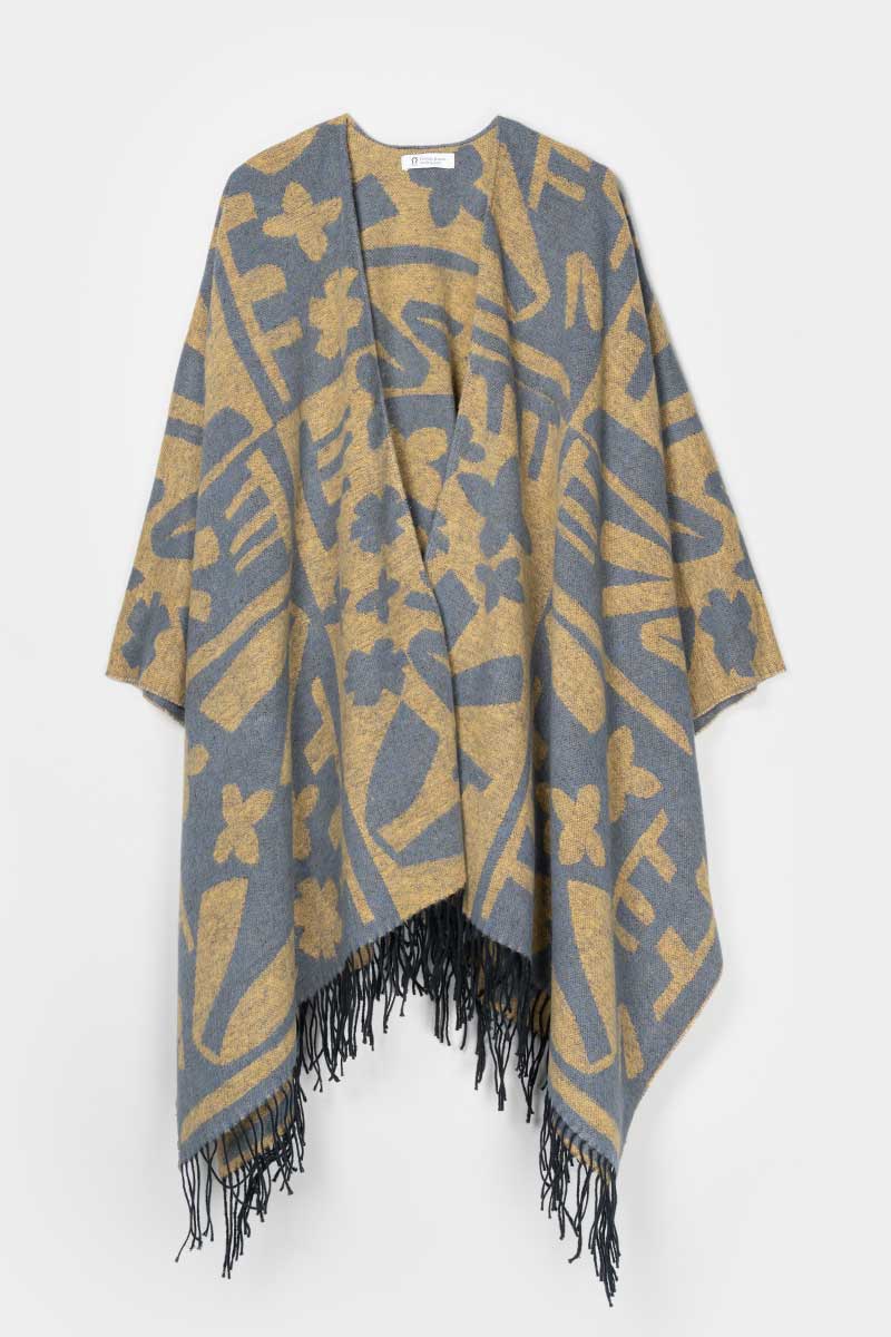 Mantella Cotone Rigenerato Creek Giallo Denim