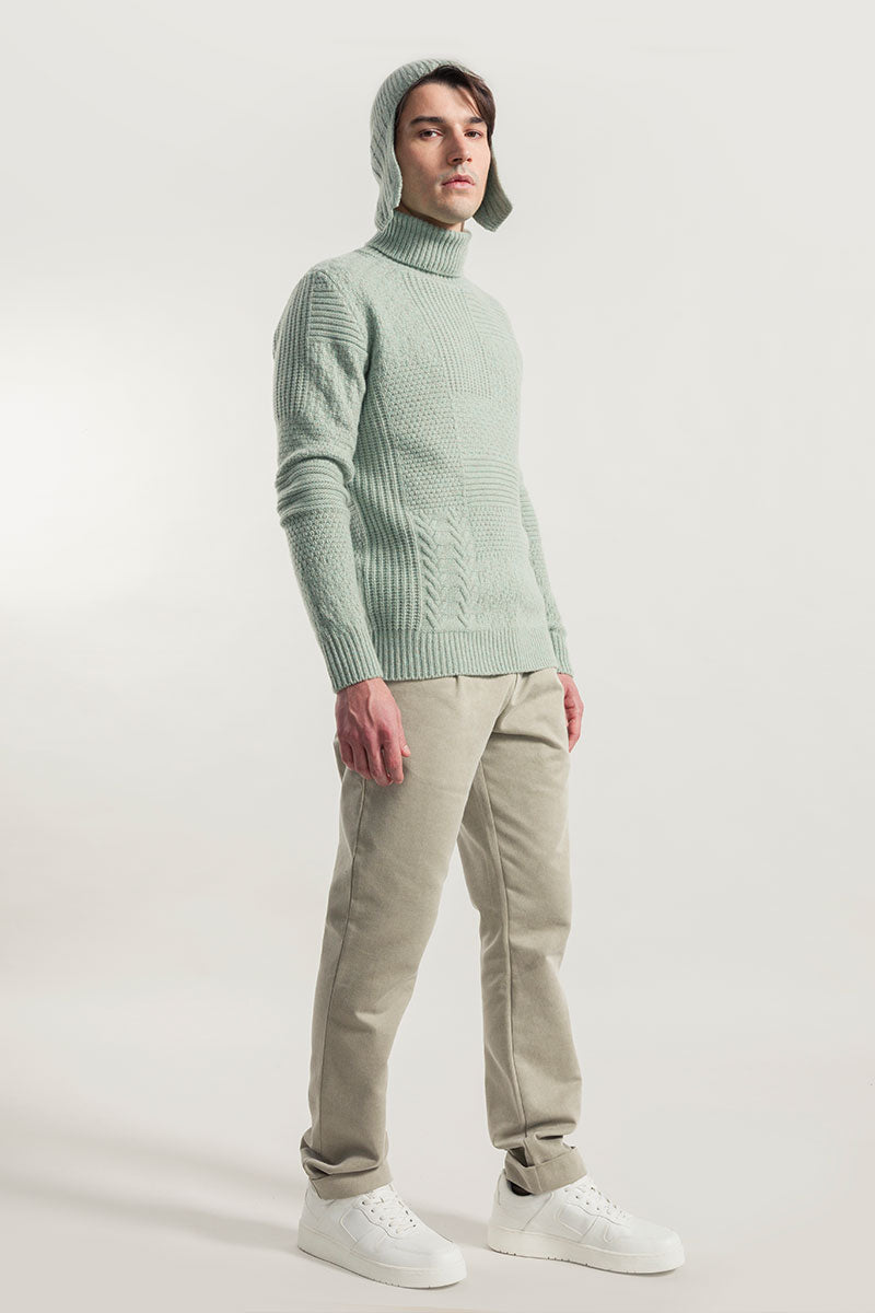 Mouline Verde Licheni | Maglia Uomo Cashmere Rigenerato Bartolomeo
