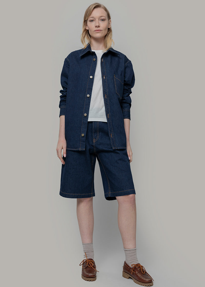 Jorts Donna Denim Rigenerato Lea Indigo Blu - Rifò Lab Moda circolare made in Italy
