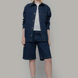 Jorts Donna Denim Rigenerato Lea Indigo Blu - Rifò Lab Moda circolare made in Italy
