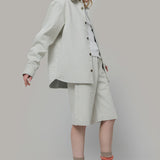 Jorts Donna Denim Rigenerato Lea Bianco Ecrù - Rifò Lab Moda circolare made in Italy