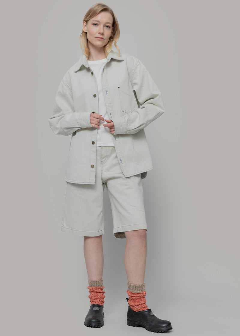Jorts Donna Denim Rigenerato Lea Bianco Ecrù - Rifò Lab Moda circolare made in Italy