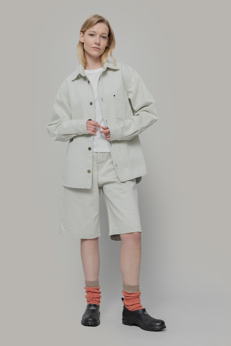Jorts Donna Denim Rigenerato Lea Bianco Ecrù - Rifò Lab Moda circolare made in Italy