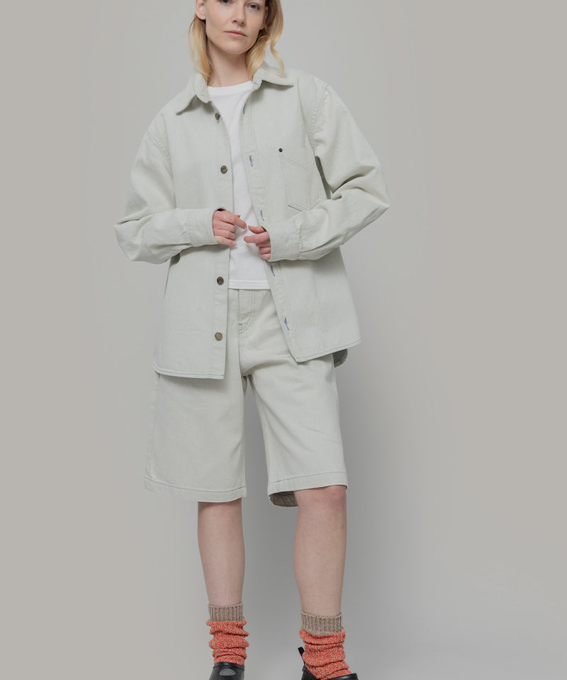 Jorts Donna Denim Rigenerato Lea Bianco Ecrù - Rifò Lab Moda circolare made in Italy