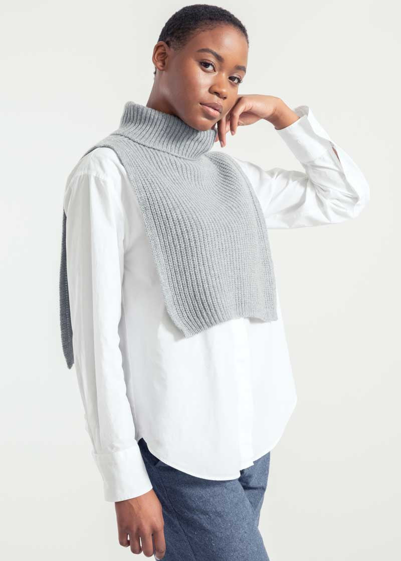 Grigio Calce | Pettorina Cashmere Rigenerato Gastone