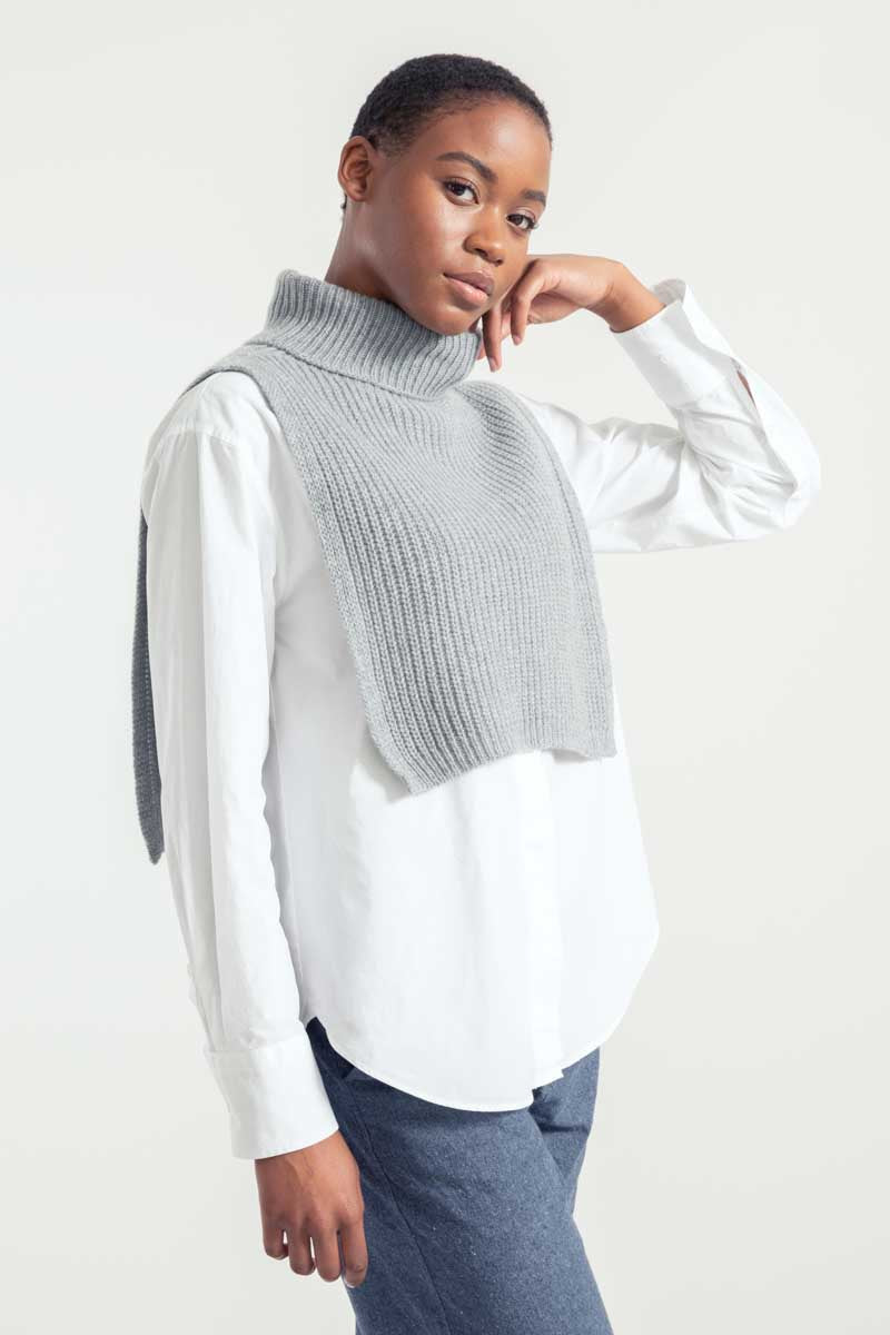 Grigio Calce | Pettorina Cashmere Rigenerato Gastone