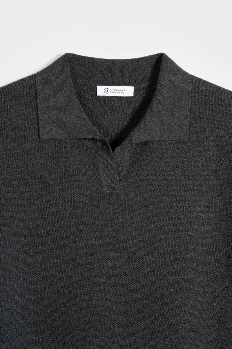 Polo Uomo Cotone Rigenerato Giancarlo Nera