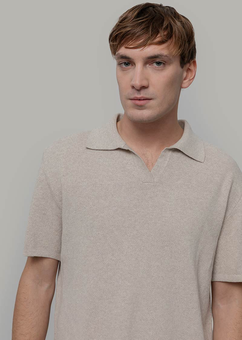 Polo Uomo Cotone Rigenerato Giancarlo Beige