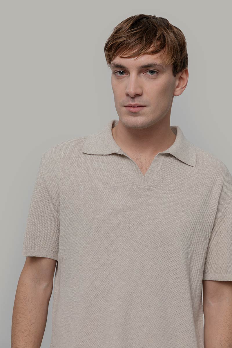 Polo Uomo Cotone Rigenerato Giancarlo Beige