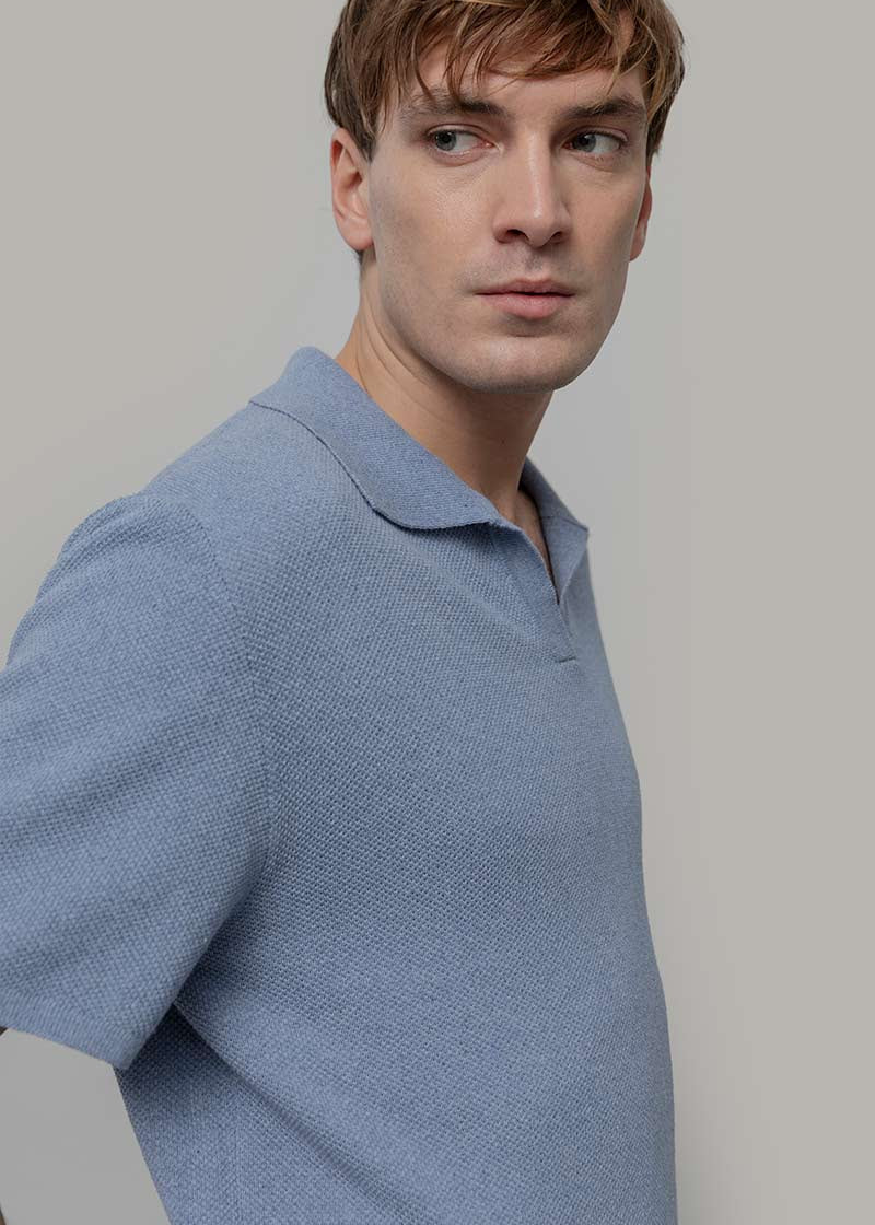 Polo Uomo Cotone Rigenerato Giancarlo Blu