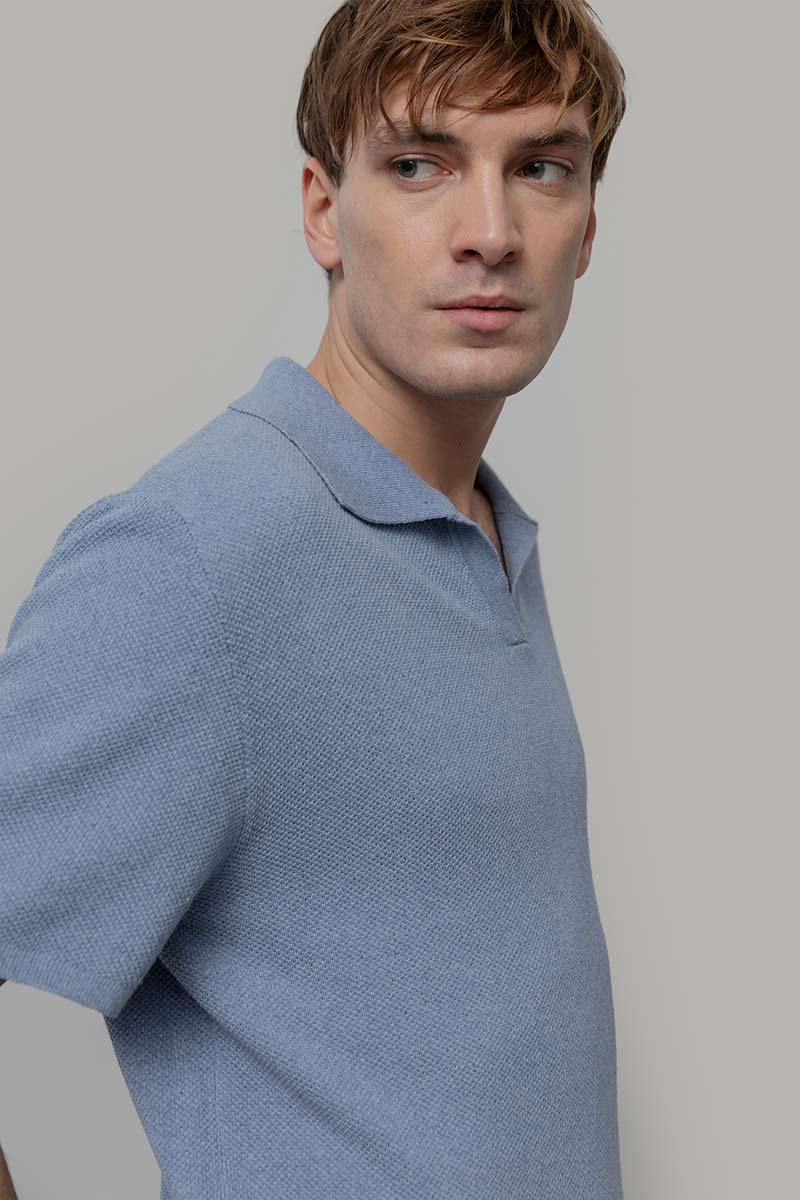 Polo Uomo Cotone Rigenerato Giancarlo Blu