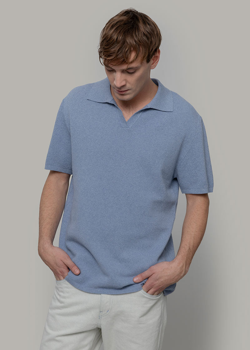 Polo Uomo Cotone Rigenerato Giancarlo Blu