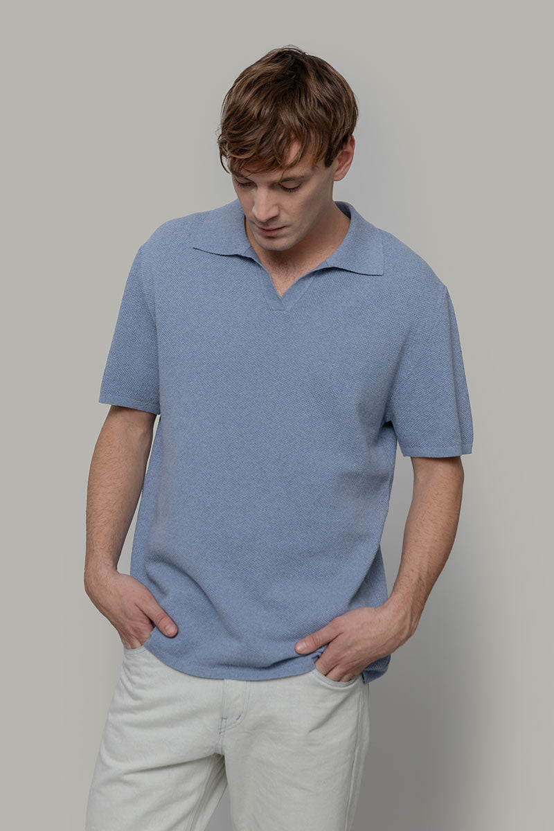 Polo Uomo Cotone Rigenerato Giancarlo Blu