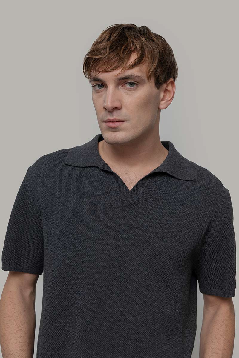 Polo Uomo Cotone Rigenerato Giancarlo Nera