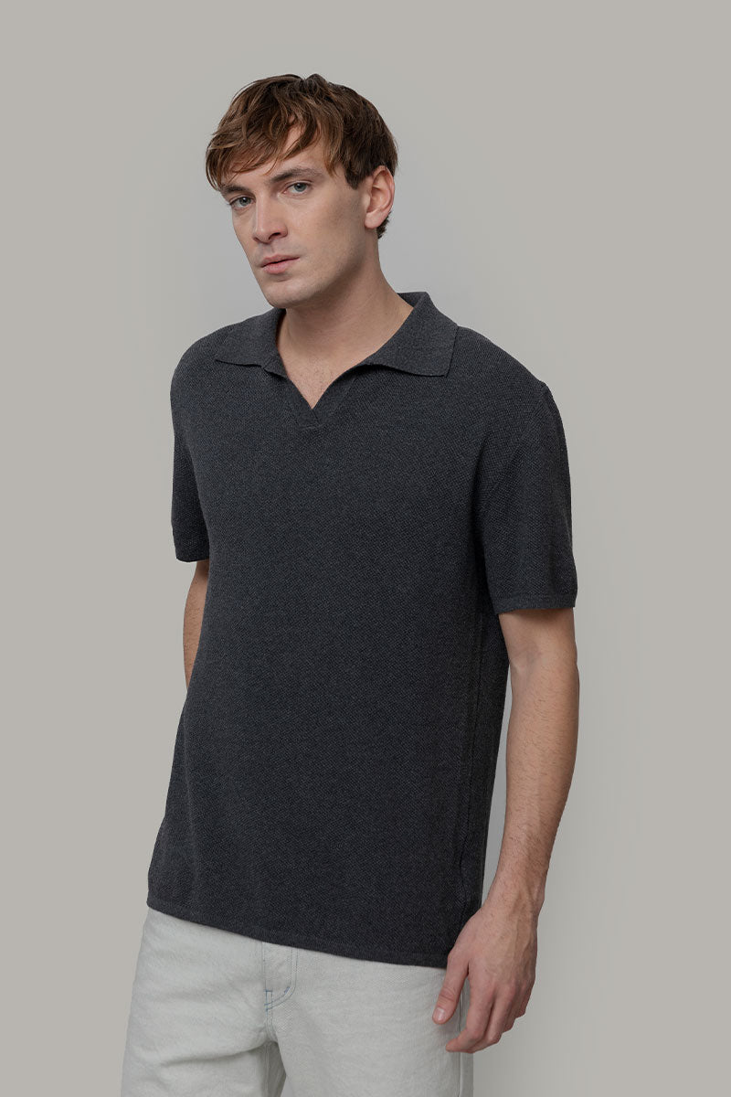 Polo Uomo Cotone Rigenerato Giancarlo Nera