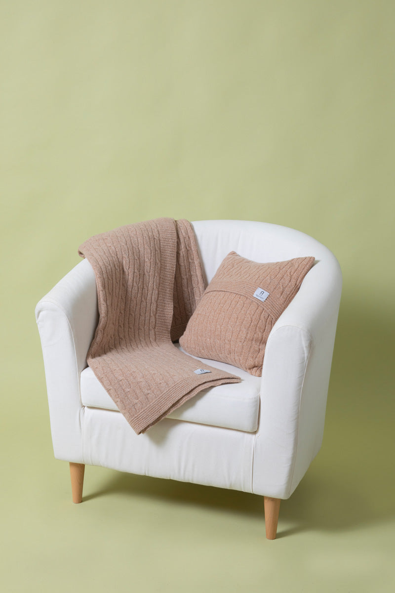 Copricuscino Cashmere Rigenerato Nedo Beige Sughero - Rifò