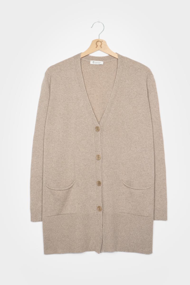 Beige Sabbia | Cardigan Donna Cashmere Rigenerato Claudia