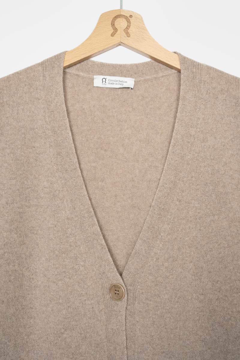 Beige Sabbia | Cardigan Donna Cashmere Rigenerato Claudia