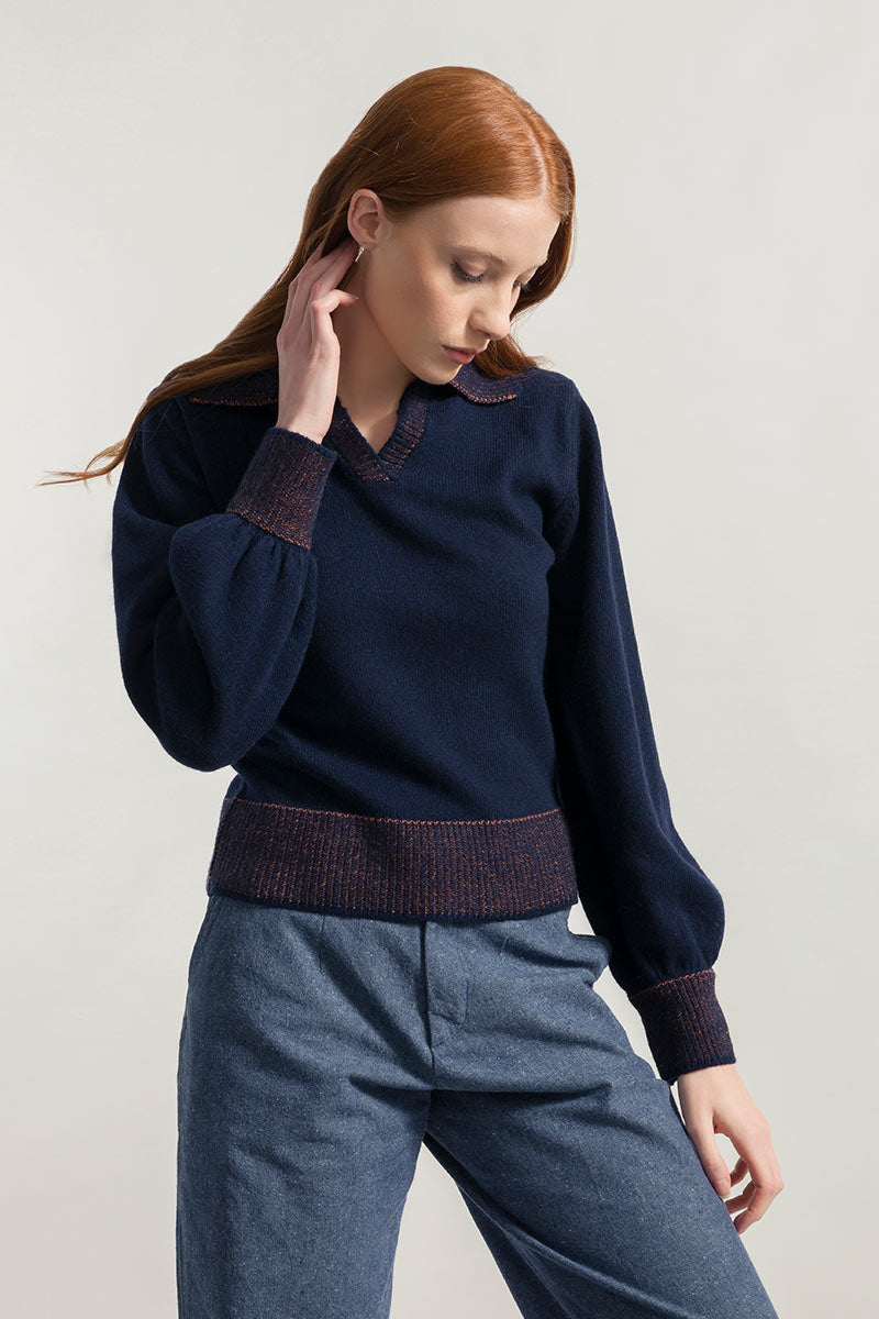 Blu Mora | Maglia Donna Cashmere Rigenerata Chiara