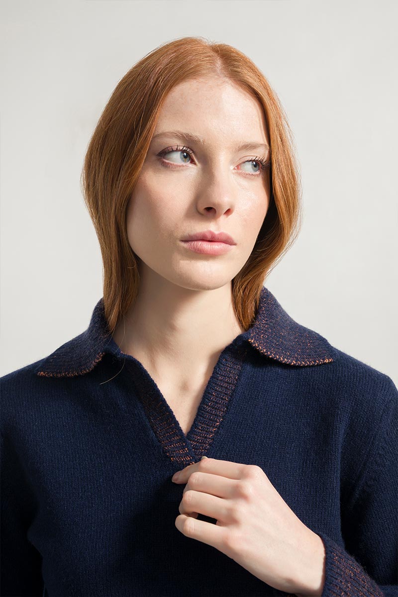 Blu Mora | Maglia Donna Cashmere Rigenerata Chiara