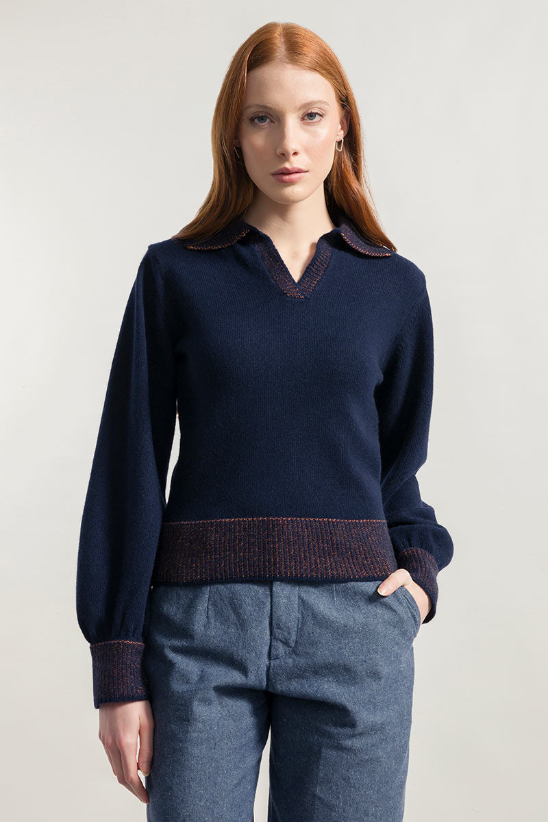 Blu Mora | Maglia Donna Cashmere Rigenerata Chiara