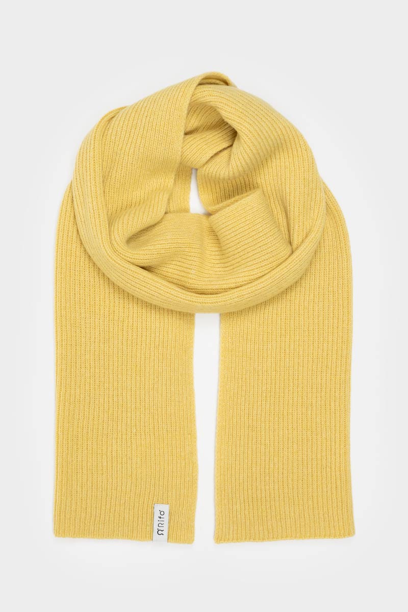 Men Women Recycled Cashmere Scarf Federico Yellow Rifò