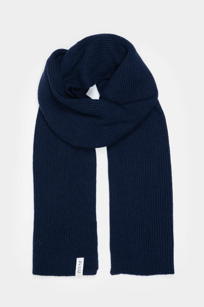 Men Women Recycled Cashmere Scarf Federico Blue Rifò