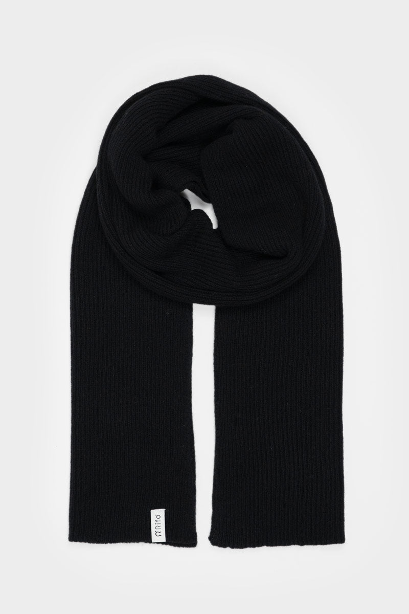 Men Women Recycled Cashmere Scarf Federico Black - Rifò