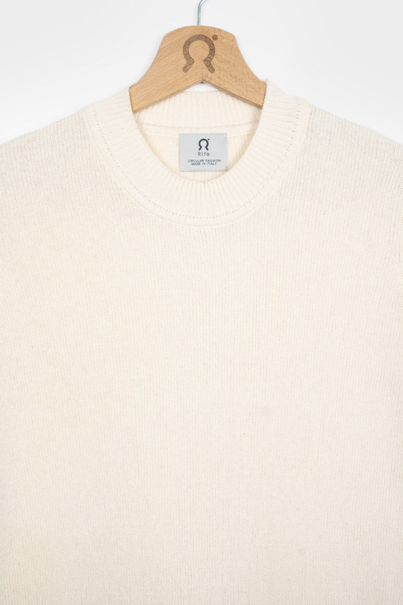 Bianco Burro | Maglia Donna Cotone Rigenerato Audrey