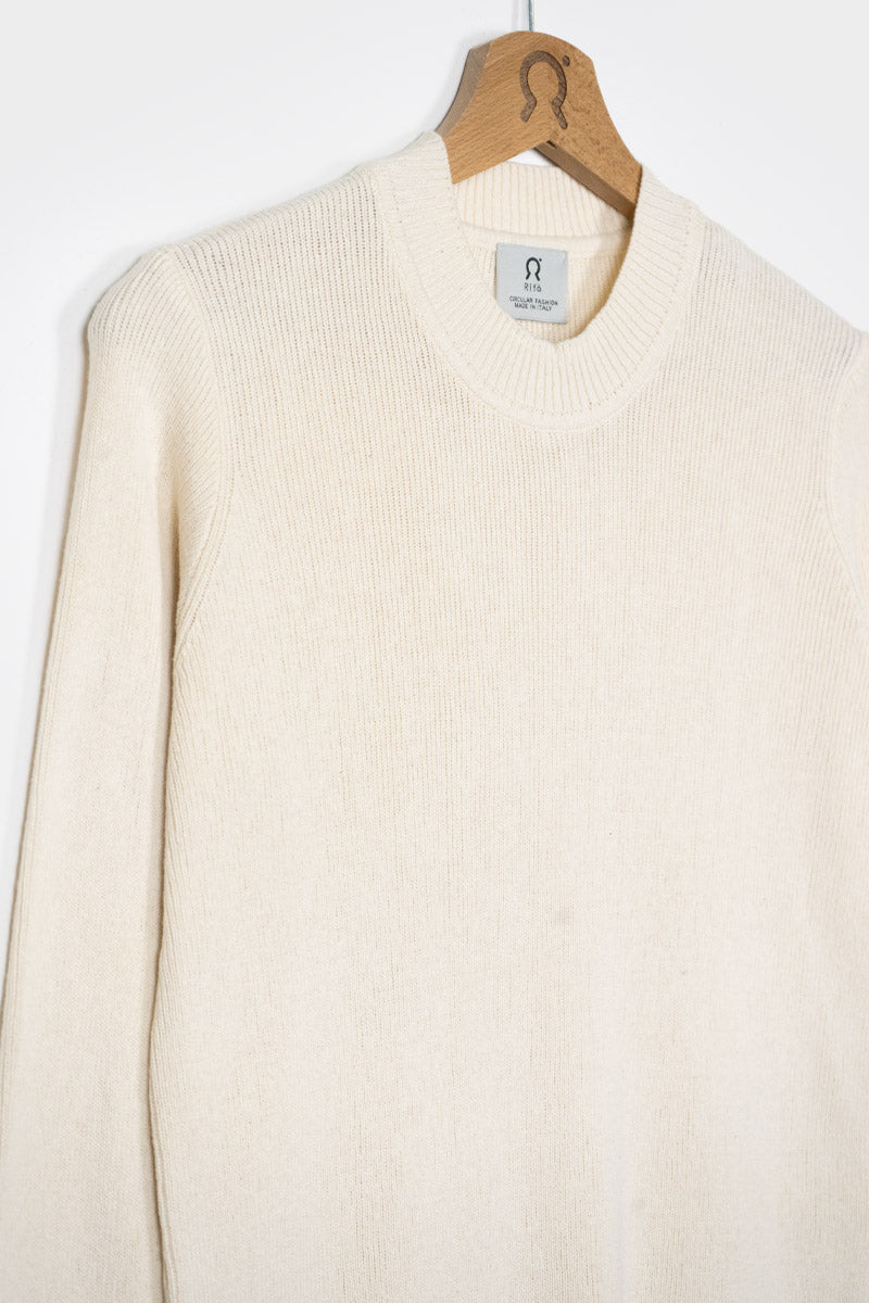 Bianco Burro | Maglia Donna Cotone Rigenerato Audrey