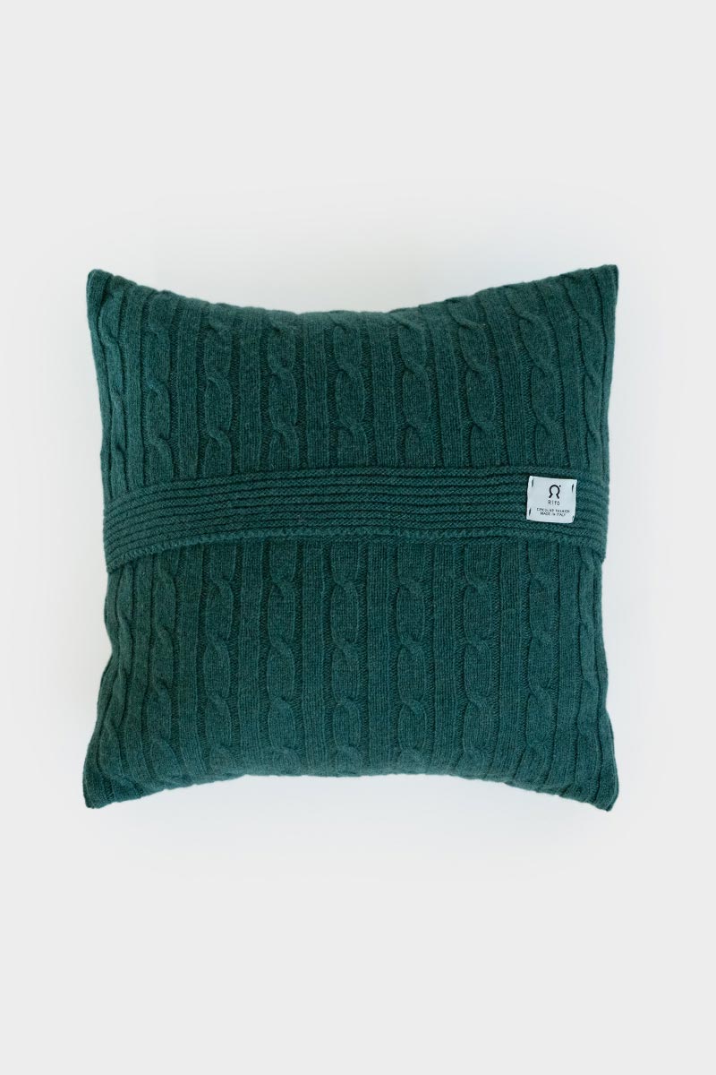 Verde Serpentino | Copricuscino Cashmere Rigenerato