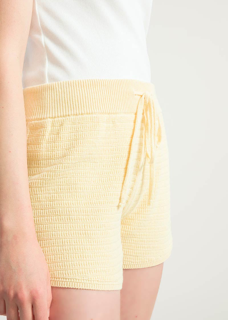 Giallo Crema | Shorts in Maglia Donna Cotone Rigenerato Stella