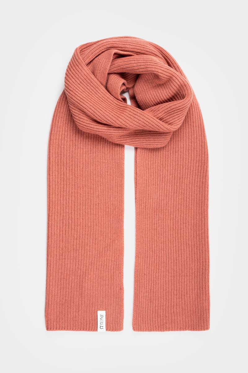 Men Women Recycled Cashmere Scarf Grapefruit Pink Rifò