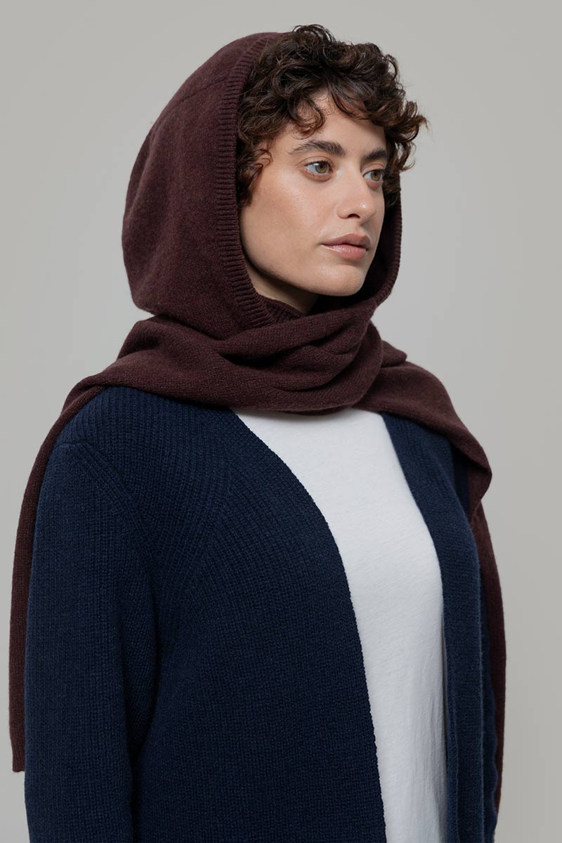 Sciarpa Cappuccio Cashmere Rigenerato Marrone Ilenia Rifò