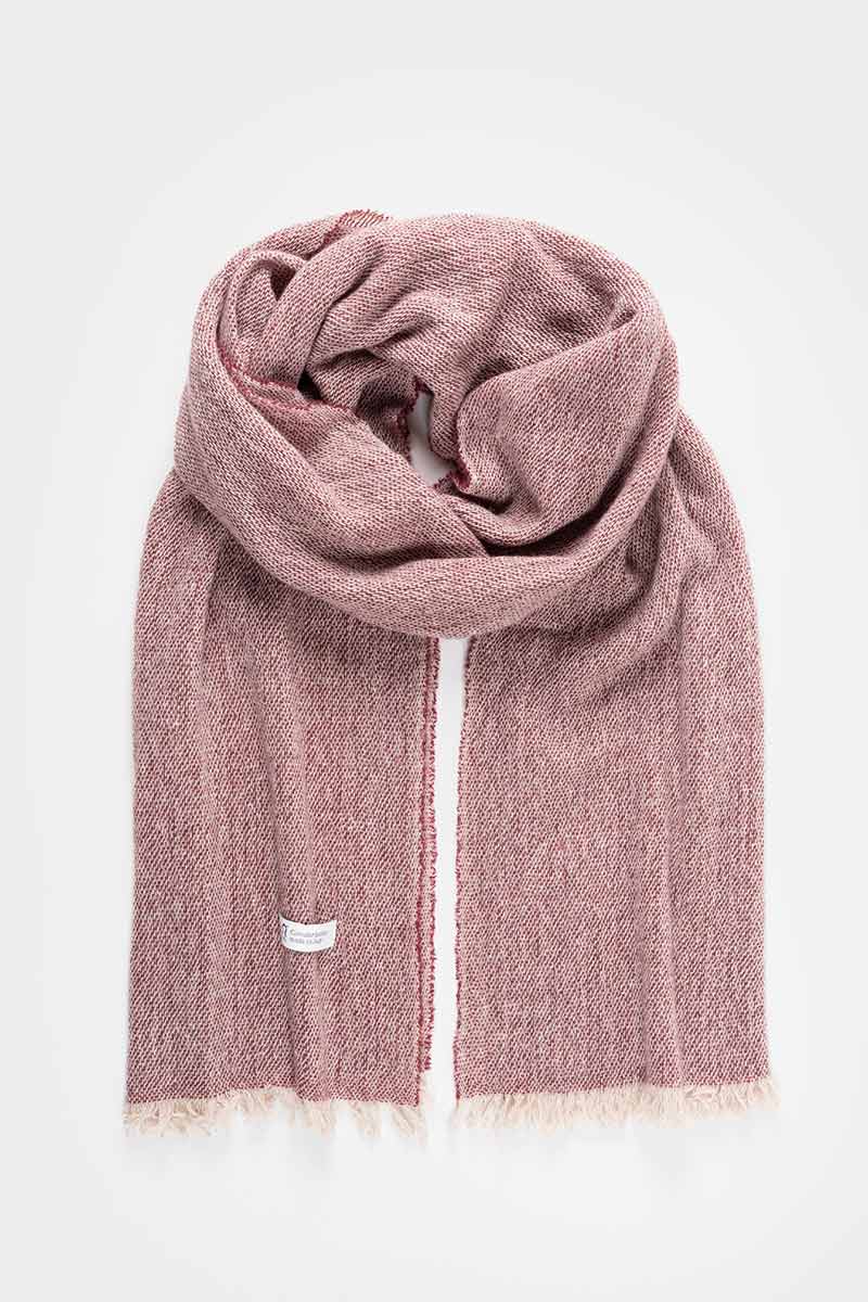 Men Women Recycled Cashmere Scarf Zefiro Red - Rifò