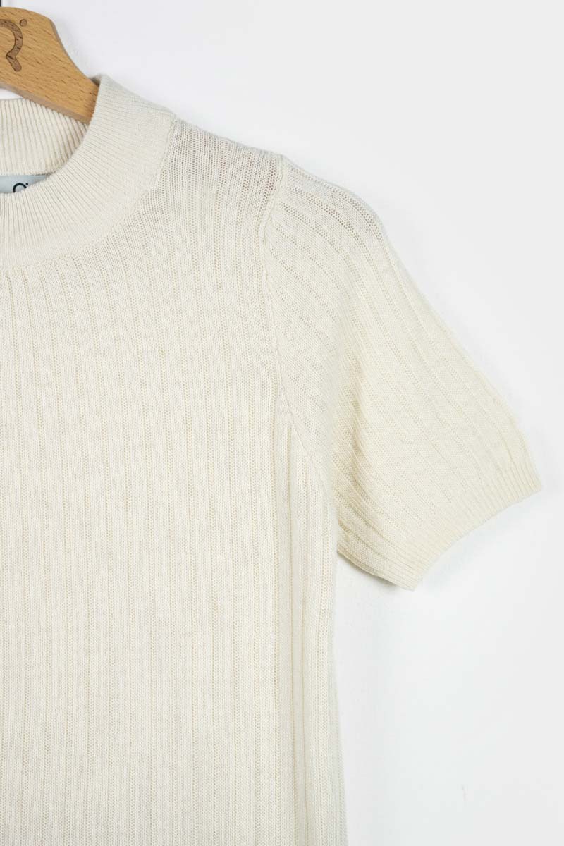 Bianco Grezzo | Maglia lupetto seta rigenerata