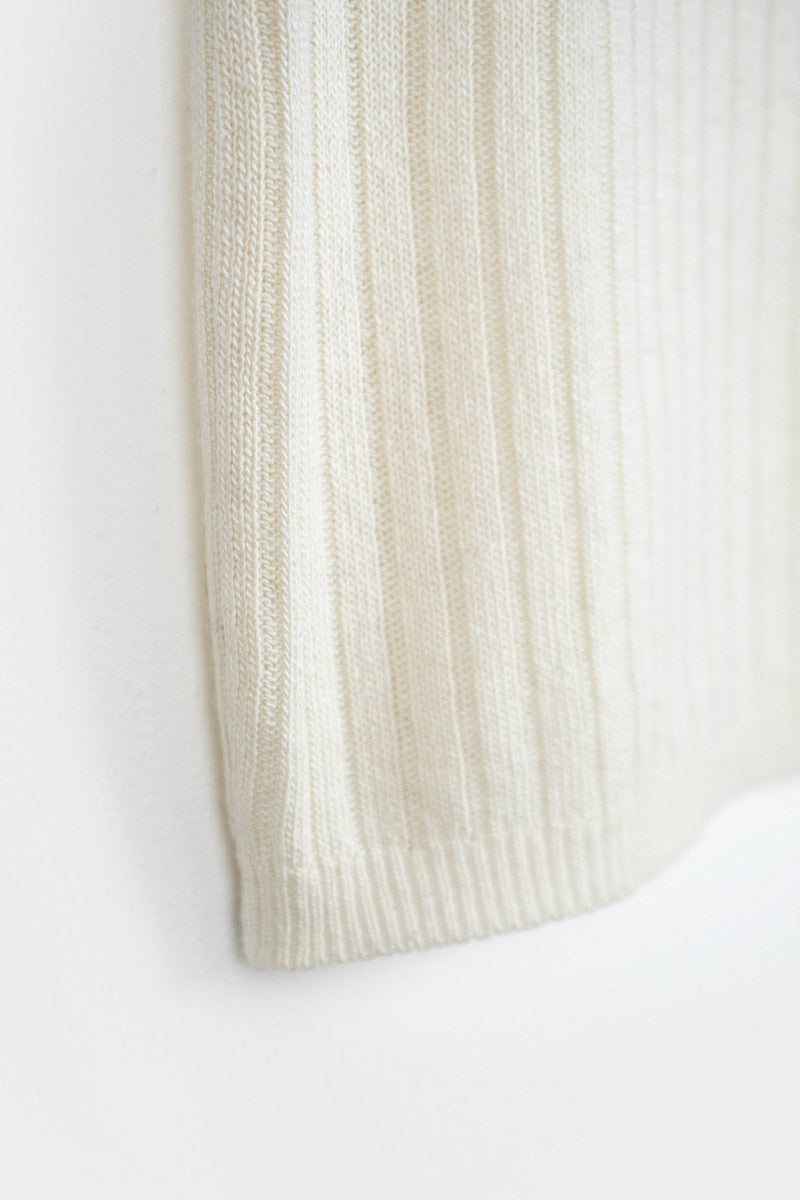 Bianco Grezzo | Maglia lupetto seta rigenerata