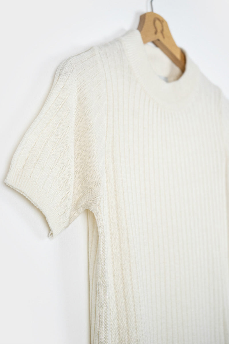 Bianco Grezzo | Maglia lupetto seta rigenerata
