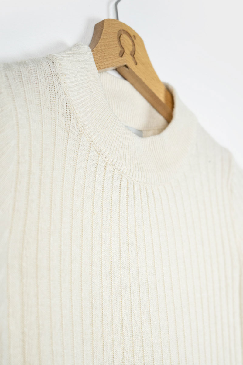 Bianco Grezzo | Maglia lupetto seta rigenerata