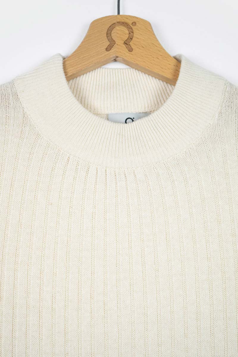 Bianco Grezzo | Maglia lupetto seta rigenerata