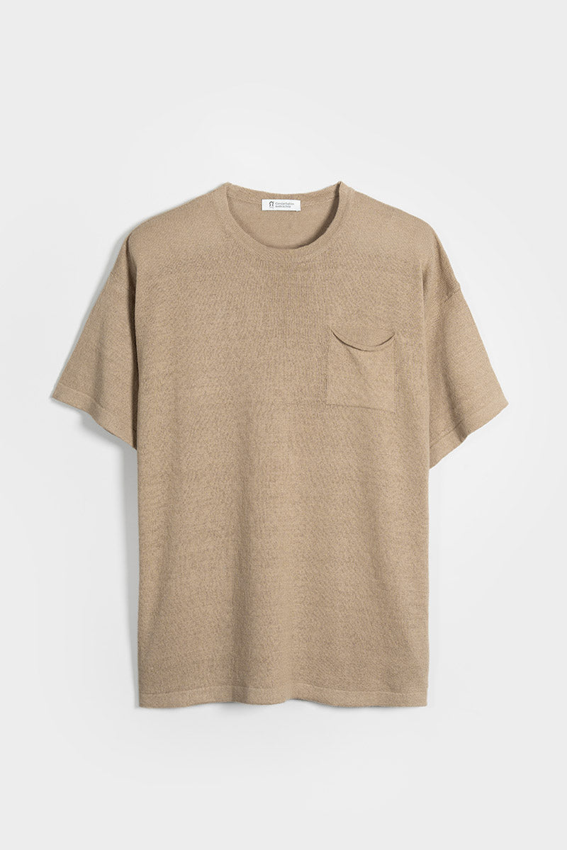 Beige Sabbia | T-shirt Lino Riciclato Uomo Matteo