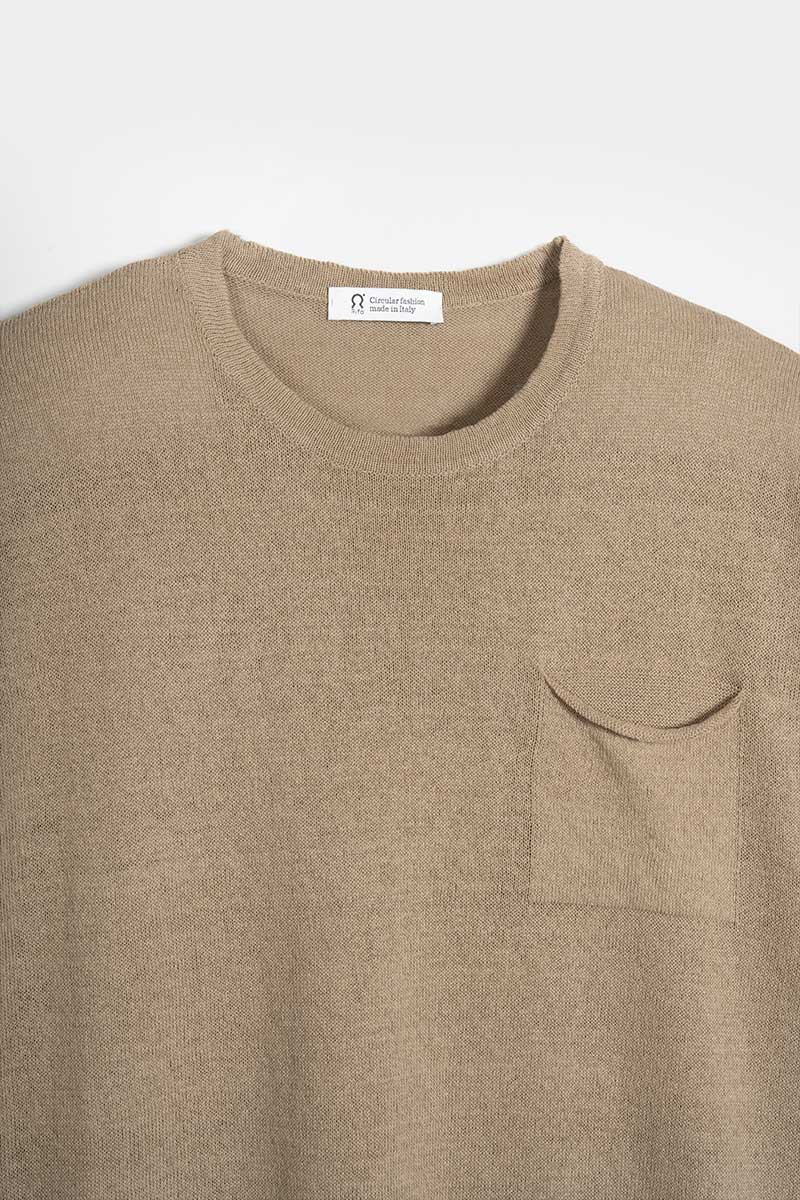 Beige Sabbia | T-shirt Lino Riciclato Uomo Matteo