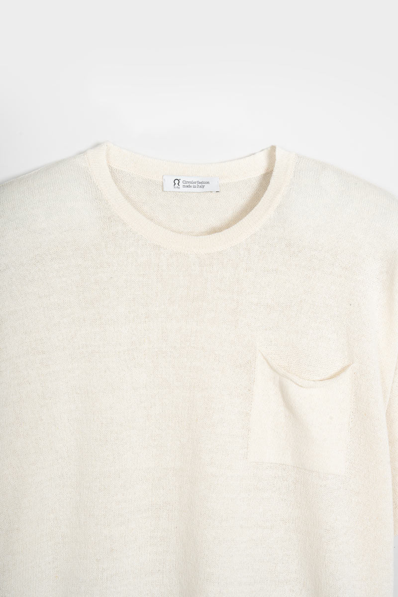 T-Shirt Lino Riciclato Uomo Matteo Bianco