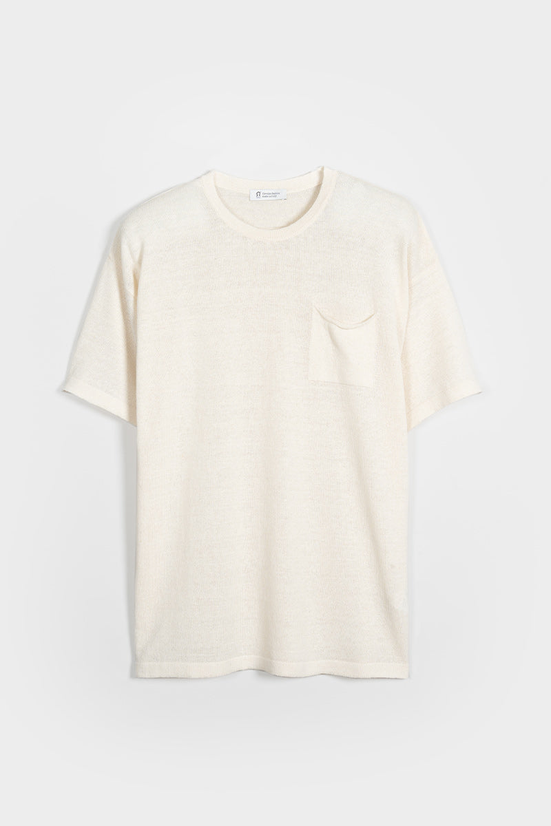 T-Shirt Lino Riciclato Uomo Matteo Bianco