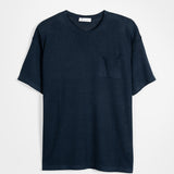 T-Shirt Lino Riciclato Uomo Matteo Blu