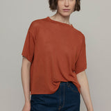 T-Shirt Donna Viscosa Virginia Marrone Terracotta