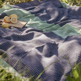 Telo Mare Cotone Rigenerato Waffle Verde Blu