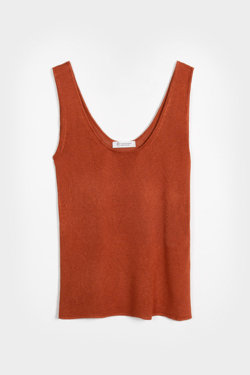 Top Viscosa Donna Valeria Marrone Terracotta